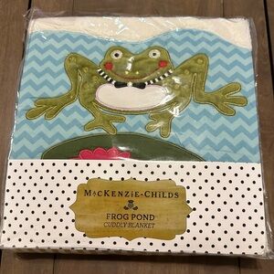McKenzie Childs Frog Pond cuddly blanket- NWT